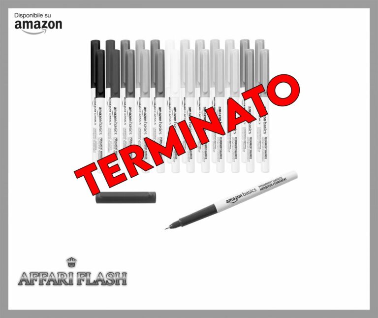 Amazon Basics Pennarelli indelebili a punta ultra fine, colori assortiti, confezione da 24