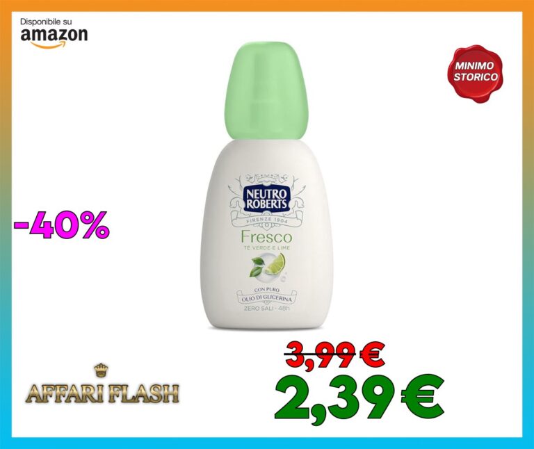 Neutro Roberts Deodorante Vapo Fresco Verde, Té Verde e Lime, 75 ml
