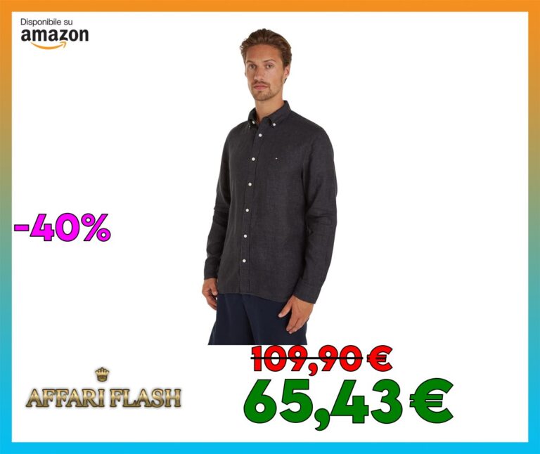 Tommy Hilfiger Camicia Uomo Camicia in Lino