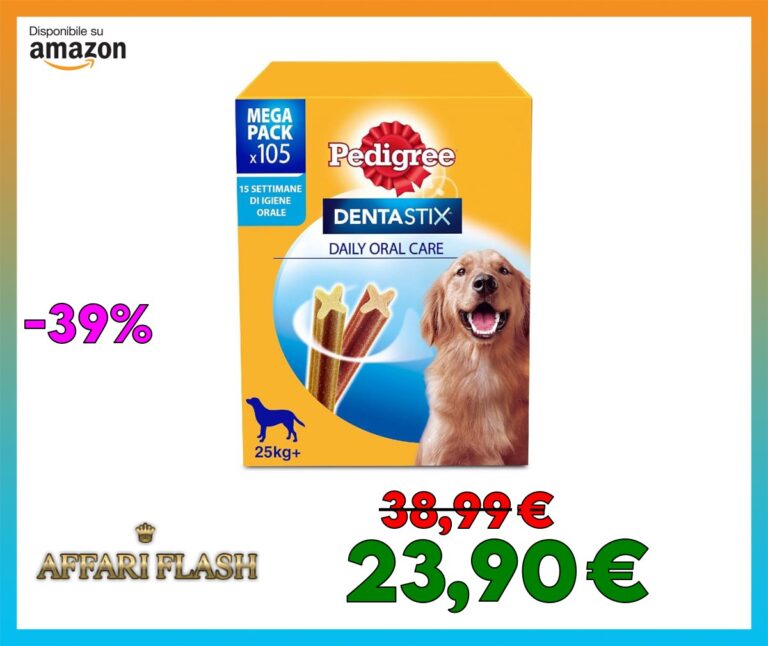 Pedigree Dentastix Snack per la Igiene Orale (Cane Grande +25 kg), 270 g 105 Pezzi