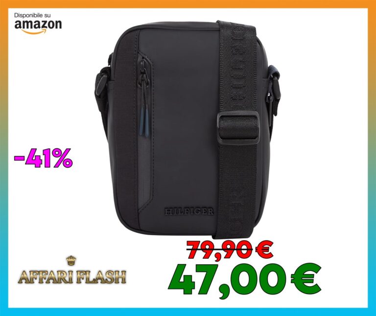 Tommy Hilfiger Uomo Borsa a Tracolla Seasonal Mini Reporter Elegante, Nero (Black), Taglia Unica
