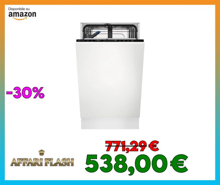 Electrolux 700, lavastoviglie da incasso totale EEG62310L, 9 coperti 45 cm, GlassCare, QuickSelect, Mulinello satellitare, Tecnologia AirDry,Silenzio 44(dB) [Classe di efficienza energetica D]