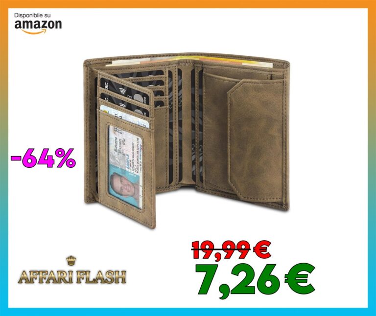 TENBST Portafoglio Uomo RFID Blocking Pelle con 13 Porta Carte di Credito, 1 Finestra ID & Slot per Foto, Portamonete, 2 Scomparti Banconote, Regalo Uomo (Marrone)