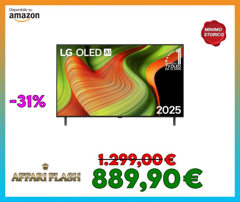 LG OLED AI B5 TV 48 pollici, Smart TV 4K, Processore α8 Gen2, webOS con AI, Dolby Vision e Atmos, Gaming con VRR, GSYNC e FreeSync 4K@120Hz, 4 HDMI 2.1, Alexa, OLED48B56LA 2025