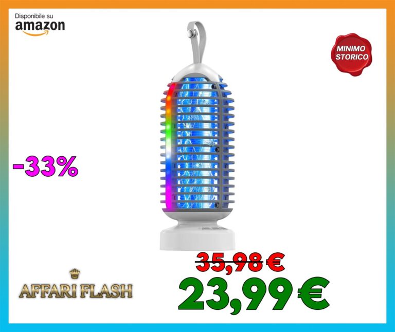 Lampada Antizanzare, Anysun Zanzariera Elettrica con Luce LED per Interno ed Esterno, Zanzare Elettrico 3000V Impermeabile, Lampada Zanzare per Casa, Cortile, Giardino, Campeggio (Grigio)