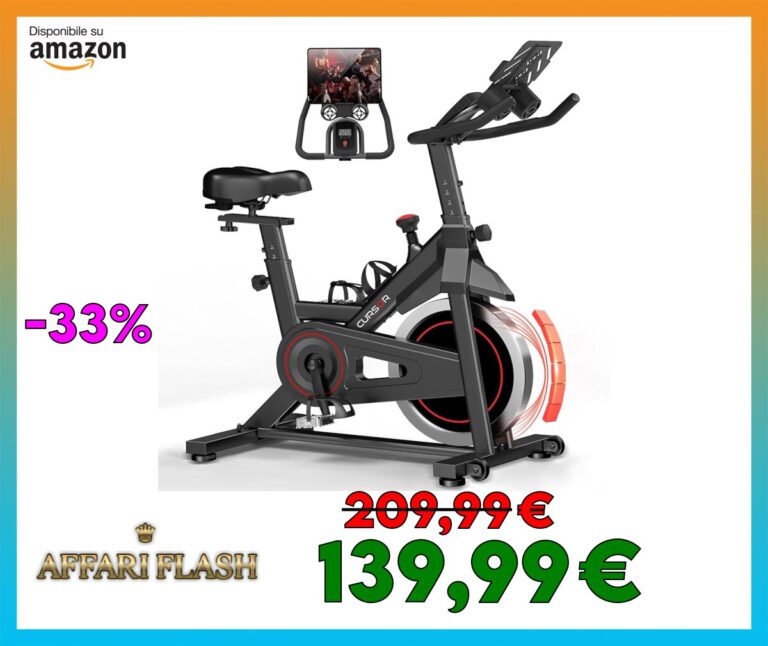 ️ CURSOR Cyclette da Casa, Cyclette Professionale Silenziosa con Resistenza Regolabile, Manubrio e Sella Regolabili, Display LCD, Selle Traspiranti, Ciclette per Allenamento Cardio