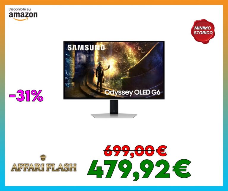 SAMSUNG Monitor Gaming Odyssey OLED G6 (S27DG612SU), Flat, 27”, 2560×1440 (QHD), 16