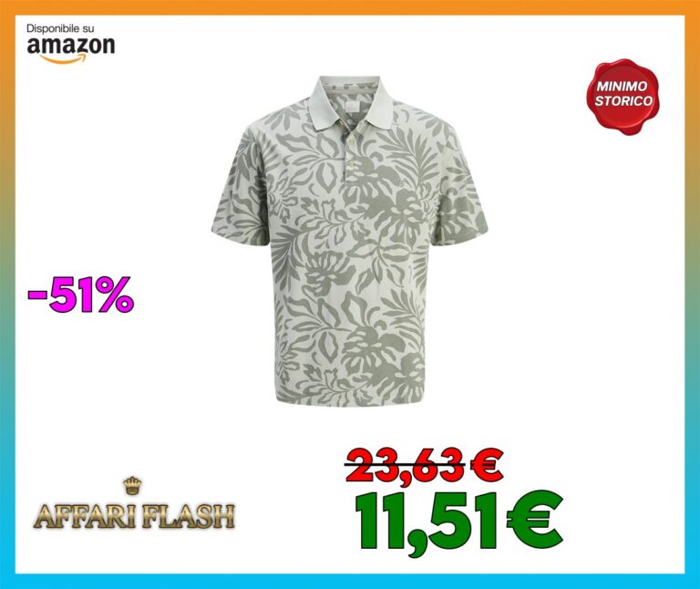 JACK & JONES Jprbluwilliam SS AOP Polo, Grigio Acqua, L Uomo