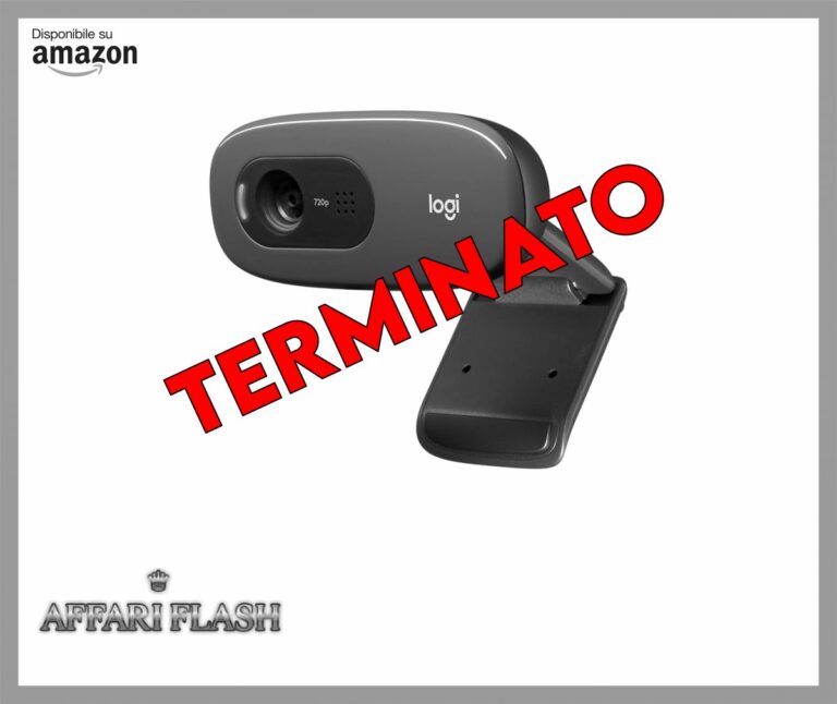 Logitech C270 Webcam HD, 720p/30fps, Videochiamate HD Widescreen, Correzione Automatica