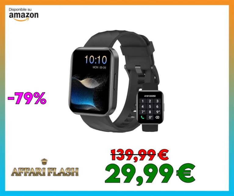 ️ Dakofied Smartwatch Uomo Donna Chiamate Bluetooth Smart Watch con Contapassi Cardiofrequenzimetro da Polso Saturimetro Orologio Fitness Impermeabile IP68 Notifice di WhatsApp per Android iOS Nero
