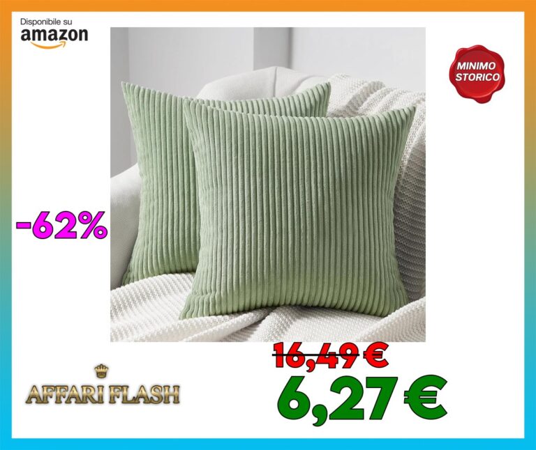 Topfinel Federe Cuscini 45×45 in Velluto a Coste per Divano Salvia Japonica Verde Copricuscini Quadrati Elegante Decorativa per Salotto Moderno Cuscino Cerniera Invisibile per Camera da Letto 2 Pezzi
