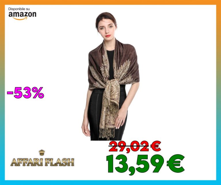 ️ EASE LEAP Sciarpa Pashmina per donna scialle avvolgente caldo di lusso con sensazione di seta Hijab Paisley in colori ricchi con frange 200 * 70cm