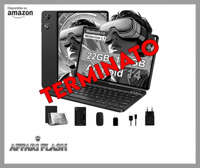 Android 14 Tablet 10 Pollici con 22GB RAM + 128GB ROM (TF/1TB), Octa