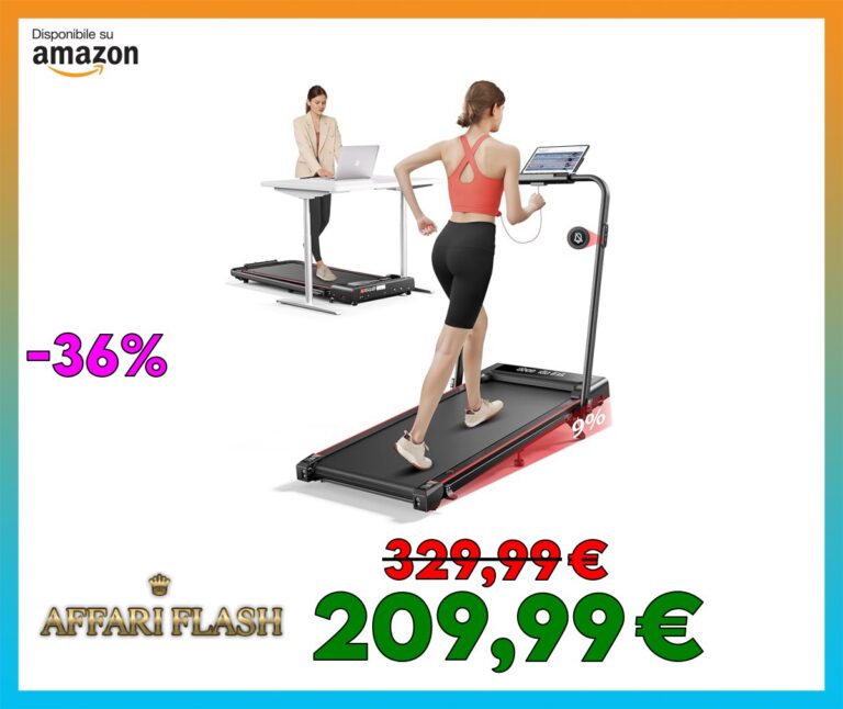 ️ Tapis Roulant Elettrico Pieghevole 12 km/h, 4 in 1 Tapis Roulant con Inclinazione, App, Telecomando e Doppio Display LED, Design Salvaspazio per Casa e Ufficio, Nessuna Installazione Richiesta