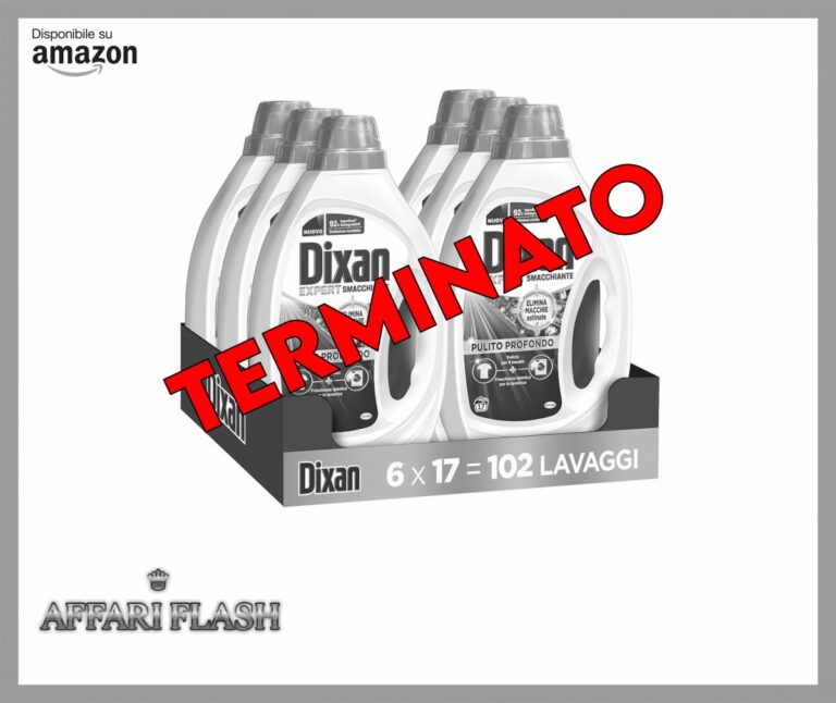 Dixan Liquido Expert Smacchiante Detersivo Lavatrice, 6 confezioni da 17 Lavaggi, Detersivo liquido per una pulizia profonda del bucato e freschezza igienica per lavatrice, Rimuove le macchie da 20°C