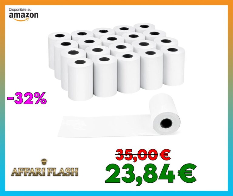 100 Rotoli Carta Termica 57 mm x 20 mt POS REGISTRATORE di Cassa Alta QUALITA’
