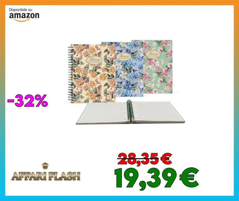 Pigna 0215124T5 Conf. 3 pz. Blocco Spiralato , Alta fogliazione , NATURE FLOWERS