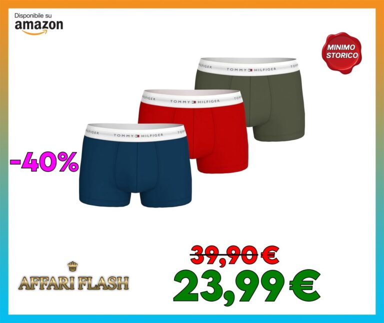 Tommy Hilfiger Pantaloncini Boxer Uomo Confezione da 3 Cotone Elasticizzato