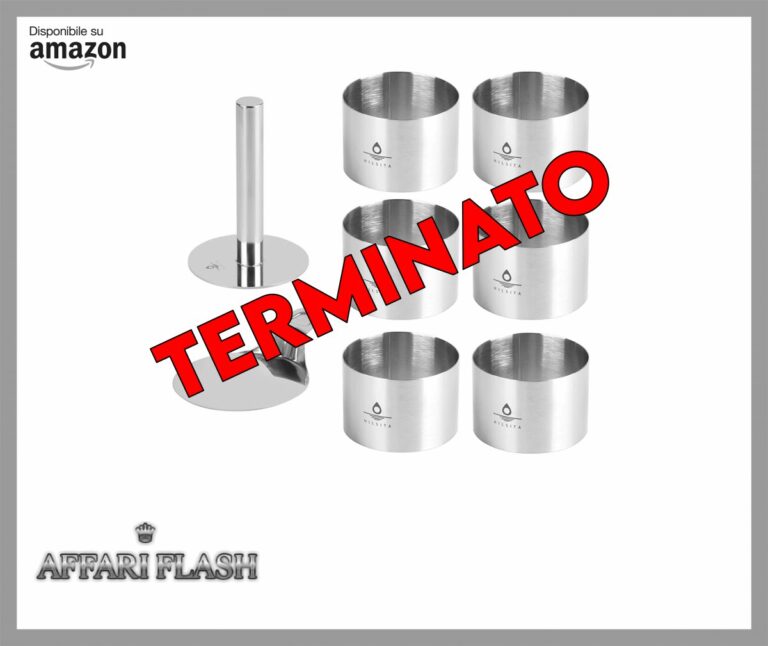 Hilsita 6 Pezzi Coppapasta Tondi, 7.6 cm, con 1 Pressa e 1 Base, Coppapasta tagliapasta in Acciaio Inox, Anelli Dessert, Anelli per Torte, Anello di Cottura Rotondo per DIY Mousse Torte Dessert