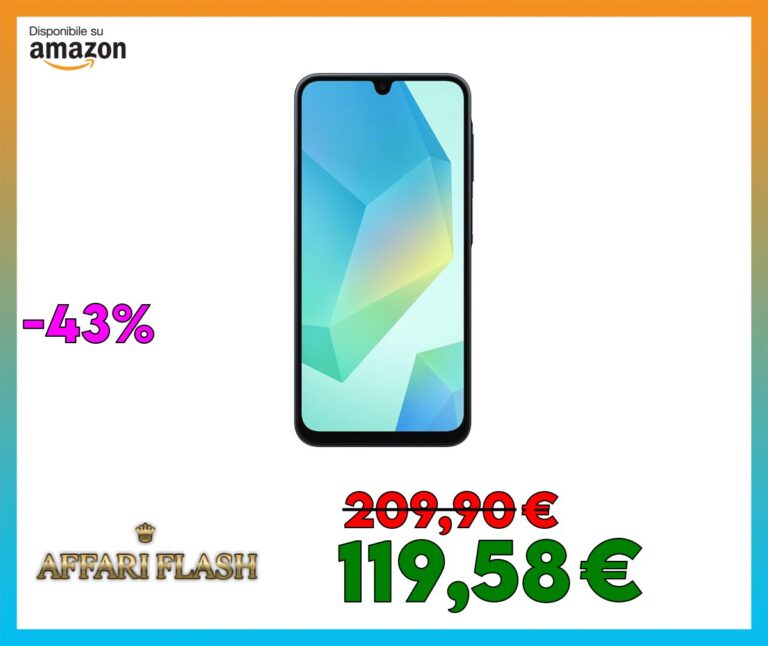 Samsung Galaxy A16 Smartphone Android 14, Display Super AMOLED 6.7″ FHD+, 4GB RAM, 128GB, Batteria 5.000 mAh, Resistenza IP54, memoria espandibile fino a 1.5TB, Black [Versione Italiana]