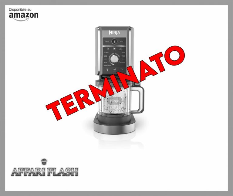 Ninja CREAMi Gelatiera Deluxe con 3 Vasetti, 10 Funzioni, Produce Gelato, Sorbetti, Yogurt, Frullati, Granite e altro ancora, Formato Famiglia, Opzione 2 Gusti in 1 Vaschetta, Argento, NC501EU