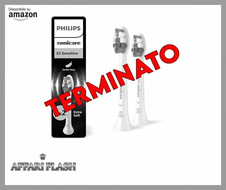 PHILIPS Sonicare S2 Sensitive, testine di ricambio originali, bianco, confezione da 2, HX6052/87, Nuovo, 2 Testine