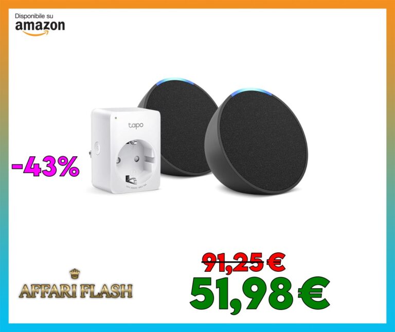 ️ Echo Pop | Antracite, 2 pezzi + Tapo Presa Smart Alexa, WiFi Intelligente, Compatibile con Alexa