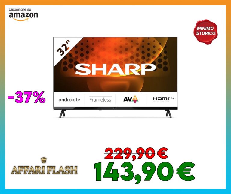 SHARP 32FH6EA 32″ LED Smart TV, Frameless, HD Ready Android 11, DVB