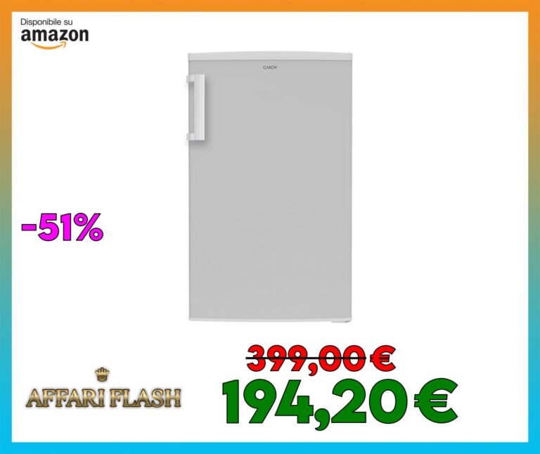 Candy Comfort COT1S45FWH Frigorifero, 106 Litri, Statico, 1 Porta, Sottotavolo, Temperatura Regolabile, Classe E, 50x57x84 cm, Argento[Classe di efficienza energetica E]