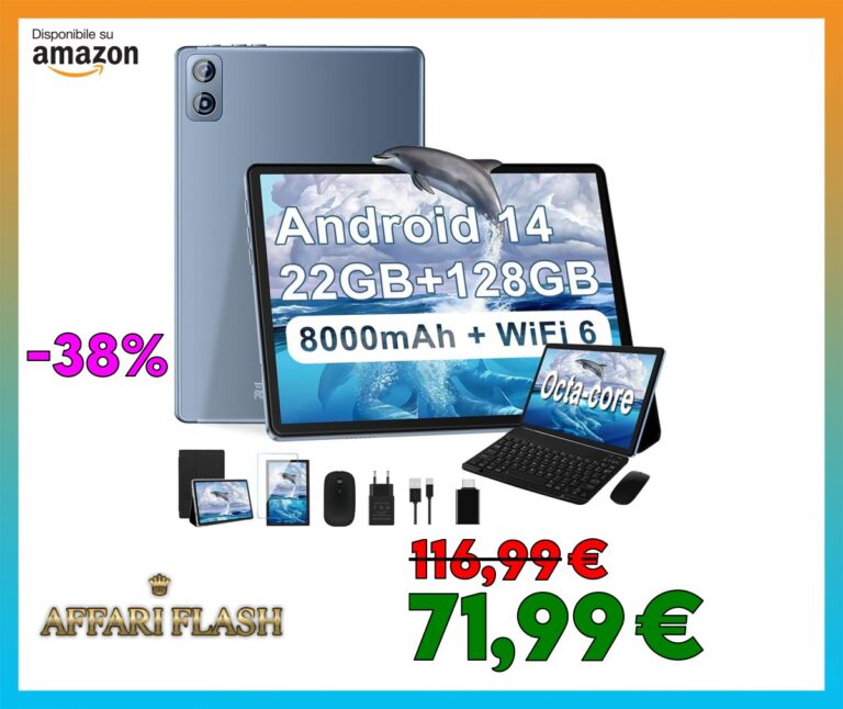 2025 Newest Tablet 10 pollici Android 14, 22GB RAM+128GB ROM/TF 1TB, 8
