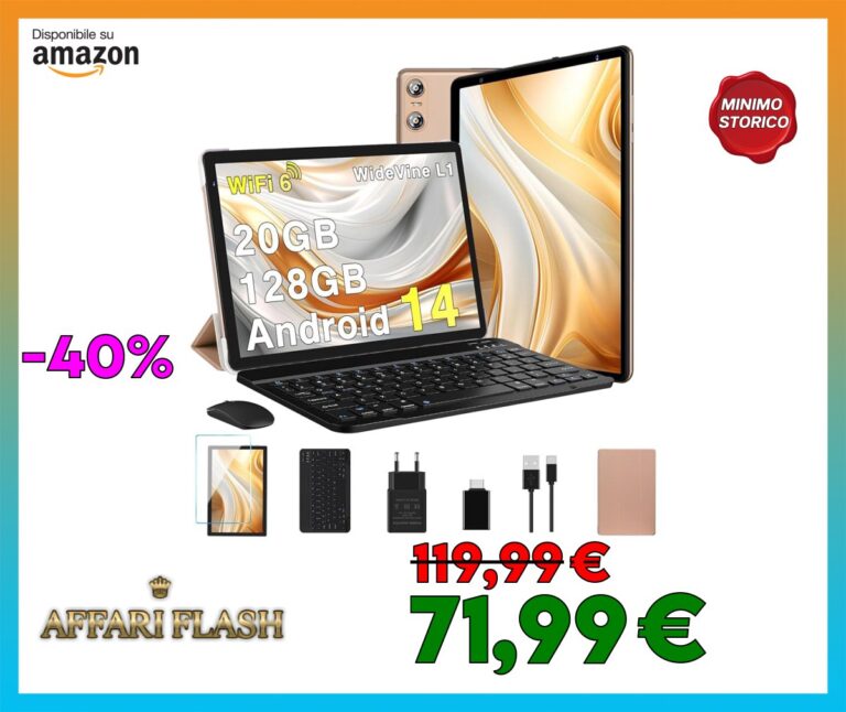 Biegedy Tablet 10 Pollici Android 14 Tablet 20GB RAM+128GB ROM (1TB TF), Tablets 5G/2.4G WiFi 6 Octa