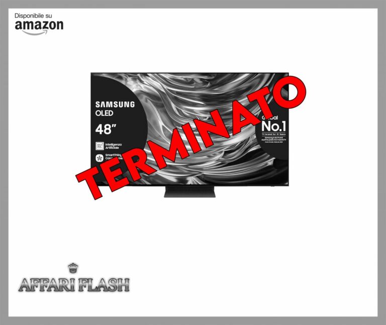 Samsung OLED TV 48″ QE48S90DAEXZT, OLED HDR+, Upscaling AI 4K, Processore NQ4 AI GEN2, Motion Xcelerator 144Hz, Design LaserSLim, DVBT