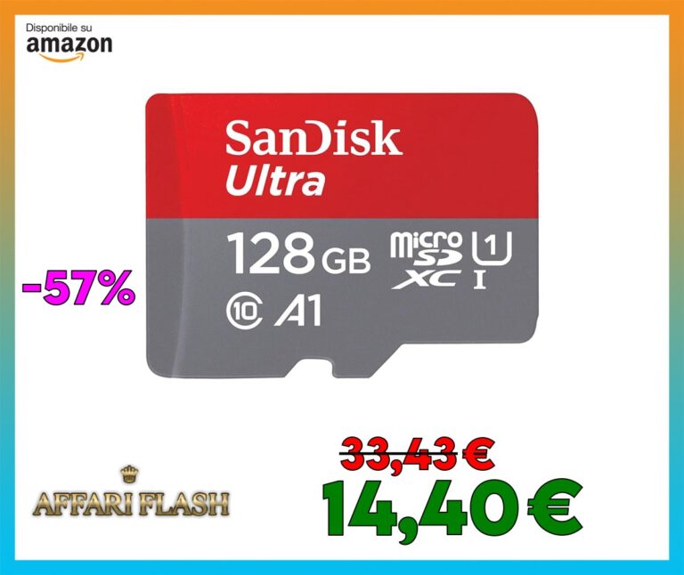 SanDisk 128GB Ultra scheda microSDXC + adattatore SD fino a 140 MB/s con prestazioni app A1 UHS
