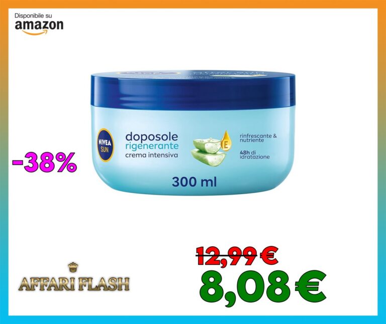 NIVEA SUN Crema Intensiva Doposole Rigenerante 300 ml, Crema doposole corpo con aloe vera bio, acido ialuronico e vitamina E, Crema corpo idratante e rinfrescante