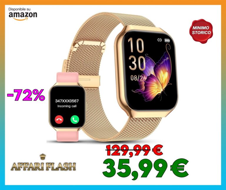 ️ Smartwatch Donna, 1,91″ HD Orologio Smartwatch Donna con Chiamate Bluetooth, 120+ Modalità Sport, Monitoraggio Salute 24/7, Impermeabile IP68, Fitness Tracker Compatibile con Android e iOS, Oro