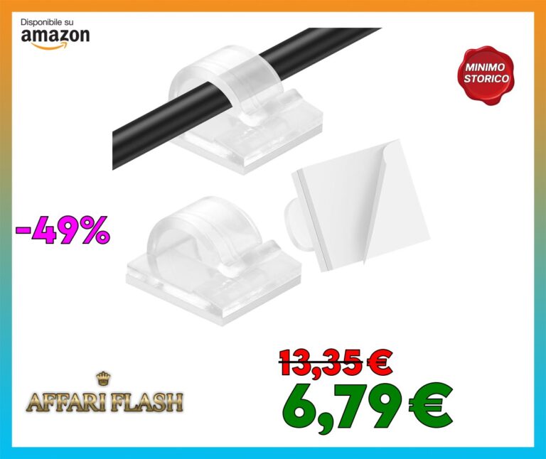 AiQInu 80 Pezzi Clip per Cavi, Fermacavi Adesivi Cable Organizer Scrivania, Trasparente Clip Ferma Cavi Fermacavo Fili Management per Luce Fata