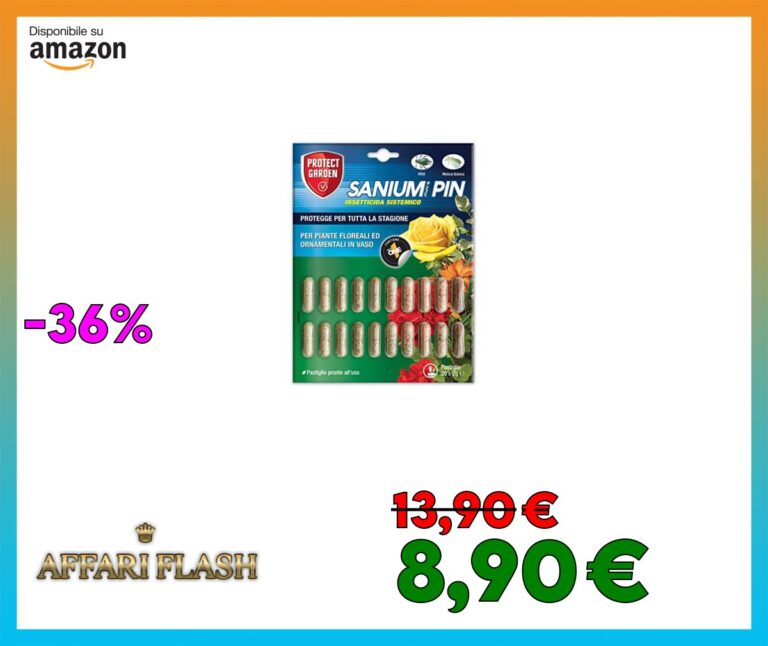 Protect Garden Sanium Pin PFnPO, Insetticida Sistemico in Pillole. Elimina Afidi e Mosca Bianca. Nutre e Protegge Grazie alla Formulazione Ricca di Concime NutriONE. Protegge Tutta La Stagione. 20 pin