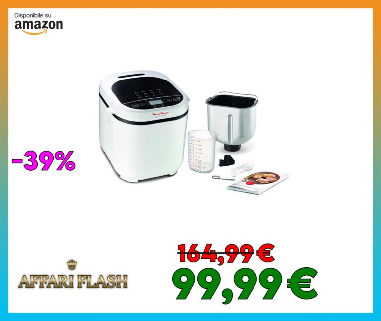Moulinex OW2101 Pain Doré Macchina del Pane, 720 W, 1 kg, 12 Programmi Automatici, 3 Livelli di Peso e Doratura, Schermo LCD, Macchina per Pane, Pizza, Pasta, Dolci, Marmellate, Ricettario Incluso
