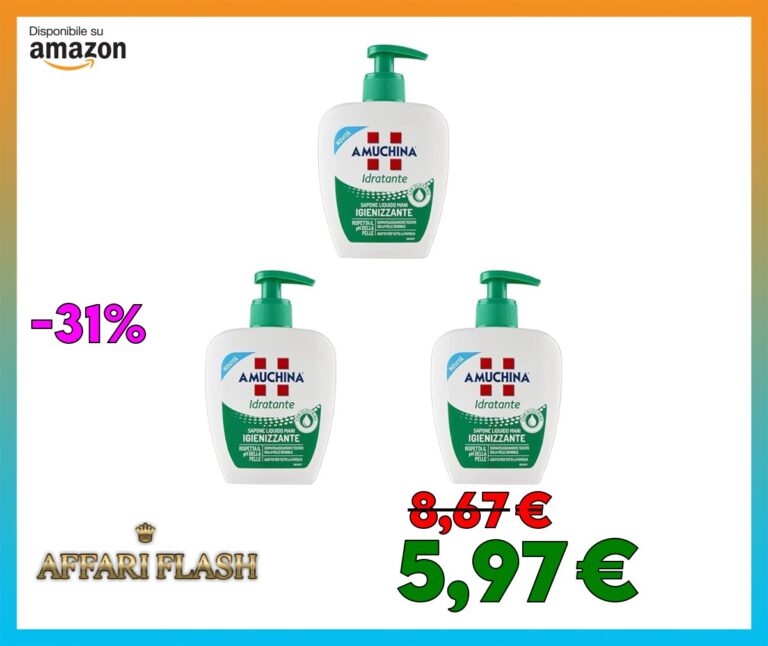 Amuchina Sapone Liquido Idratante, 250ml (Confezione da 3)
