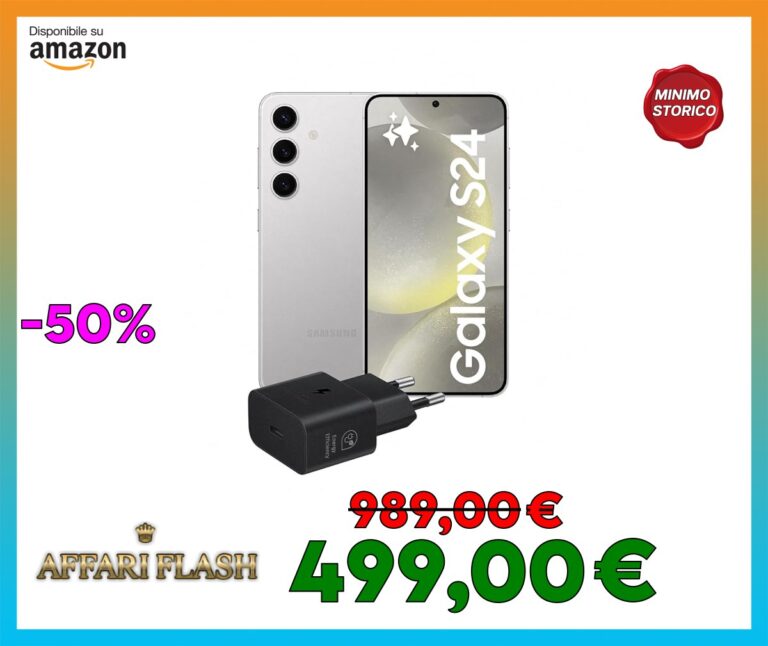 Samsung Galaxy S24 Smartphone AI, Caricatore incluso, Display 6.2” FHD+ Dynamic AMOLED 2X, Fotocamera 50MP, RAM 8GB, 256GB, 4.000 mAh, Marble Gray [Versione italiana]