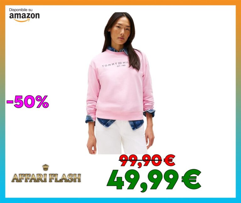 Tommy Hilfiger Felpa Donna Senza Cappuccio