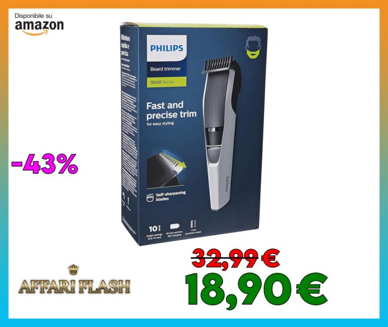 Philips Beardtrimmer Series 3000 BT3206/14 Barbero con Batería