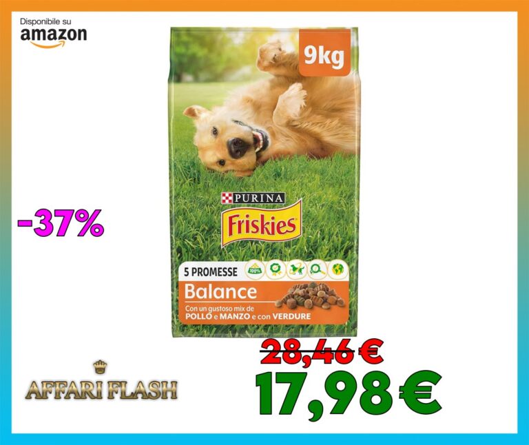 PURINA FRISKIES Balance Crocchette per Cani Adulti con Pollo, Manzo e Verdure Sacco da 9kg