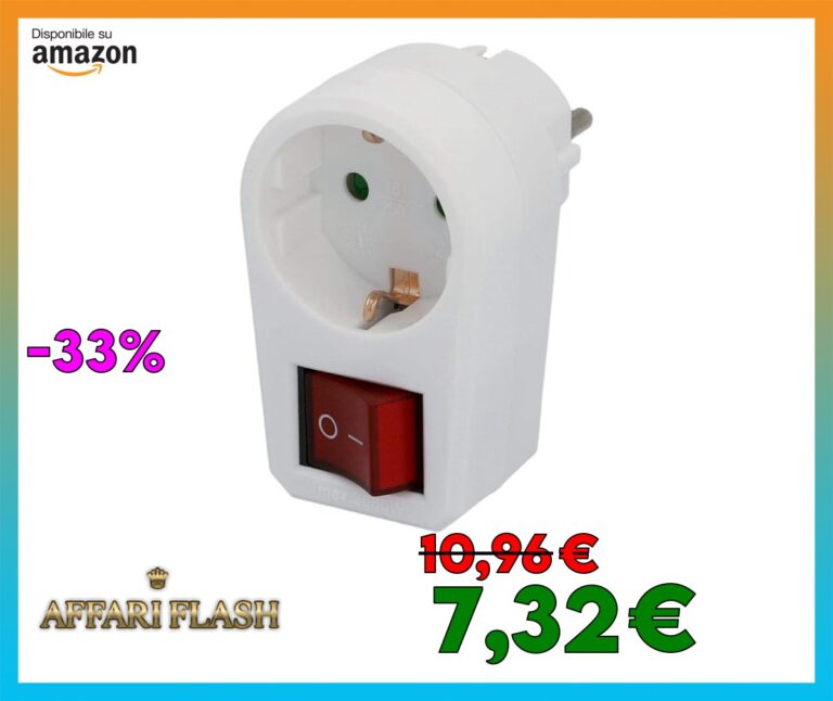 UNITEC 47490L Presa intermedia Schuko con interruttore bianco