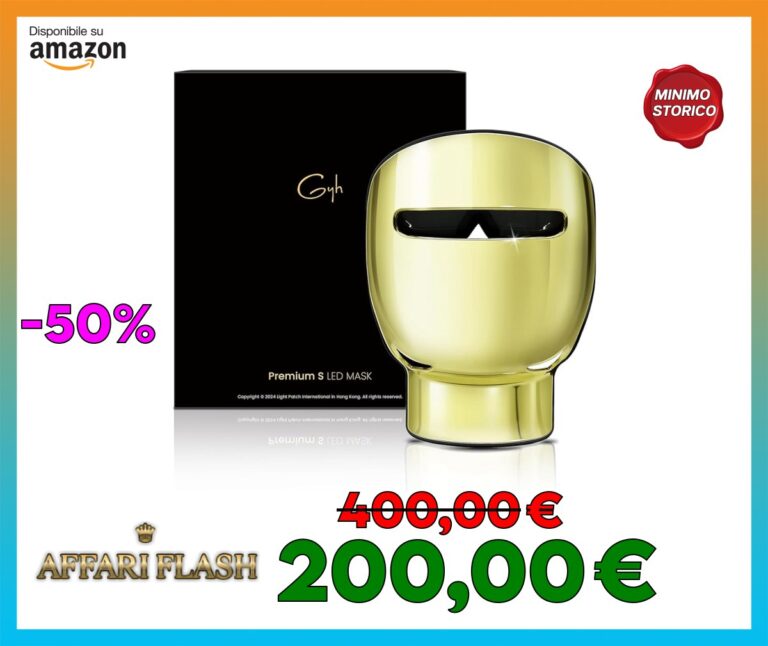 GYH Maschera LED Viso e Collo a 8 Colori con Bacchetta Luminosa Portatile