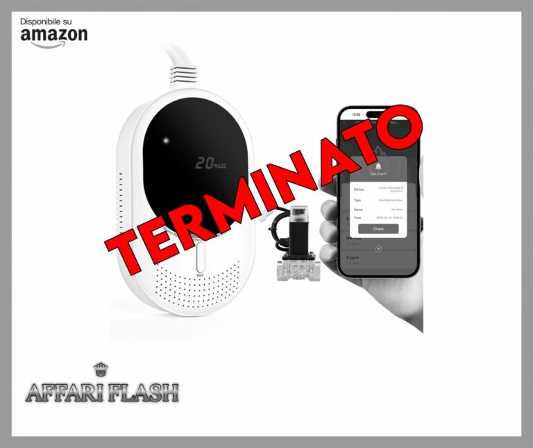 PHYSEN WiFi Rilevatore di Gas e Monossido di Carbonio con Valvola Magnetica e Display LED, Monitoraggio App Smart Life, Certificato EN50291 e EN50194, Ideale per Cucina, Locale, Caldaia, Garage