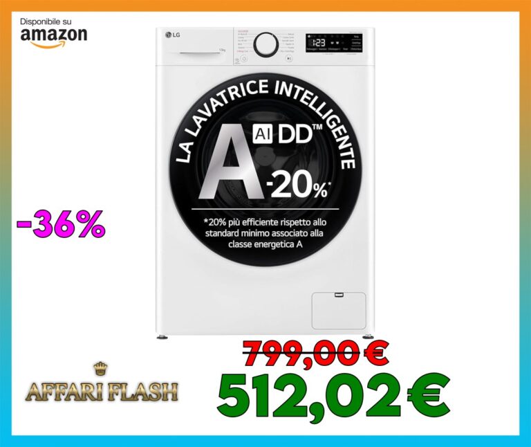 LG AI DD F4R3013NSWB Lavatrice a Carica Frontale 13kg Serie R3, Classe A