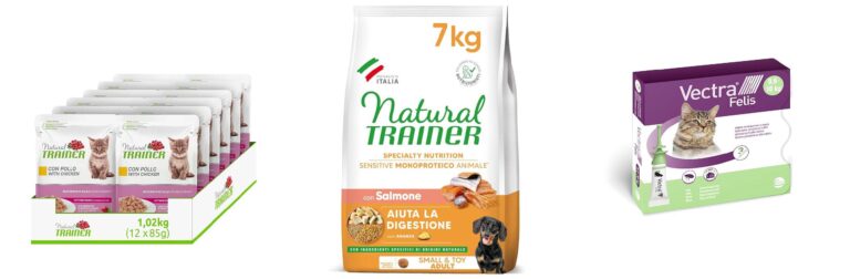 Natural Trainer Kitten & Young Cibo Umido per Gatti con Pollo 12 buste x 85 g