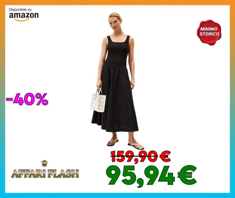 Tommy Hilfiger Donna Abito Rib Midi Mix Fit & Flare