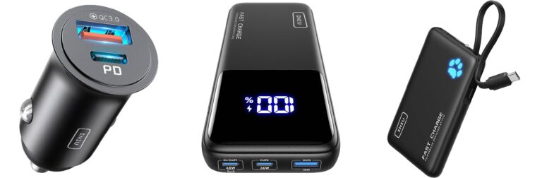 INIU Carica Batteria per Auto, 60W Total Presa Accendisigari USB C PD & QC 3.0 Fast Charging Caricabatterie